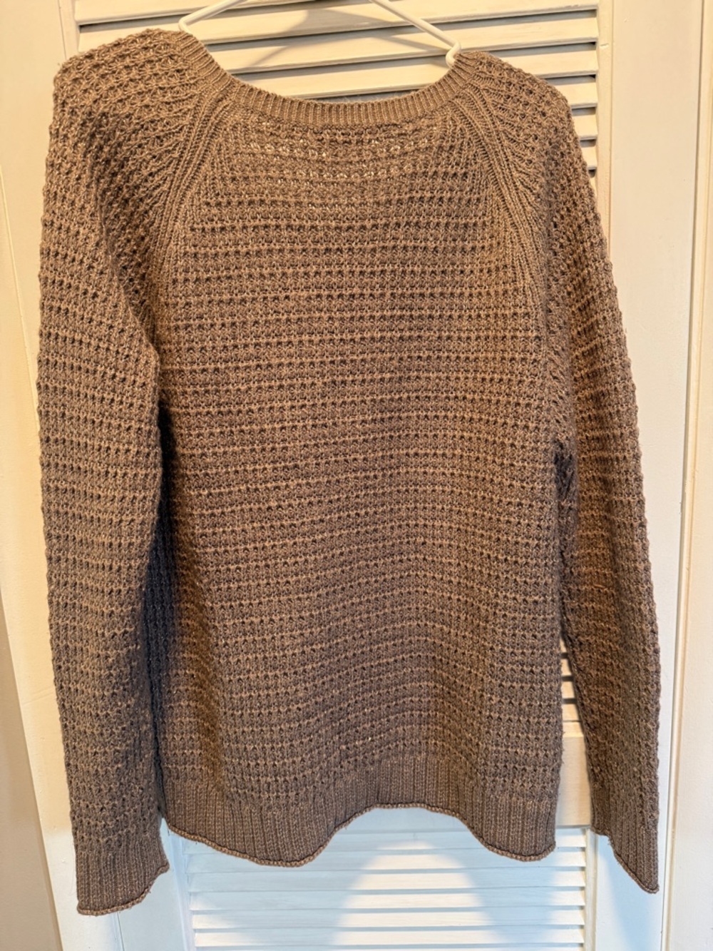 GAP Women’s Waffle Knit Crewneck Sweater in Brown - Picture 4 of 4